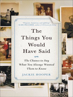 cover image of The Things You Would Have Said